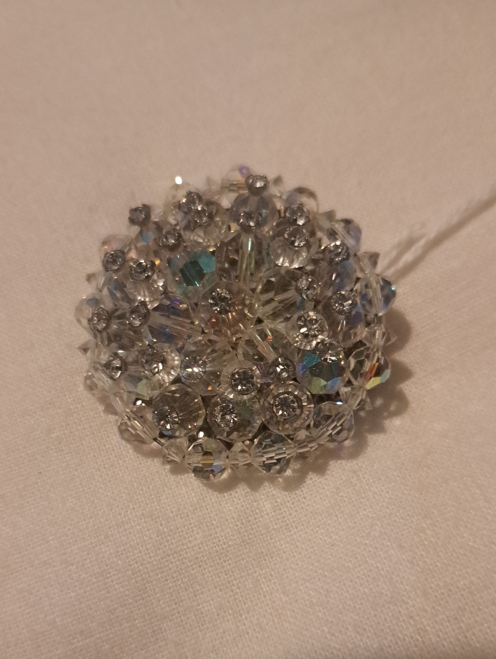 Crystal Cluster Brooch - Clear/Silver Sparkle